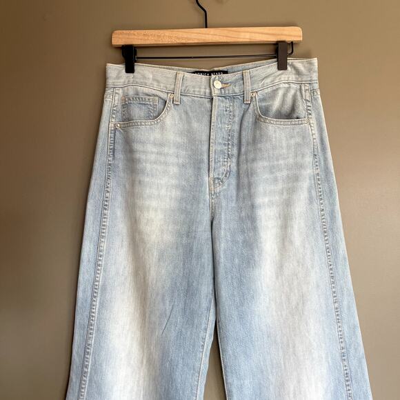 Veronica Beard Taylor Relaxed Wide Leg High Rise Jean in Aire Size 28 Light Blue - Picture 5 of 16